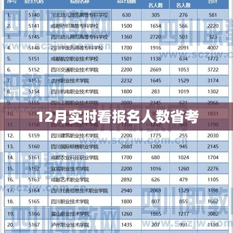 省考报名人数实时查看（12月版）