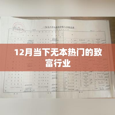 当下无本热门致富行业,12月赚钱新选择