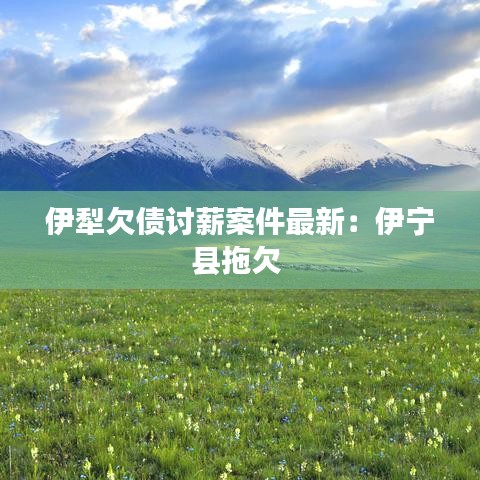 伊犁欠债讨薪案件最新:伊宁县拖欠