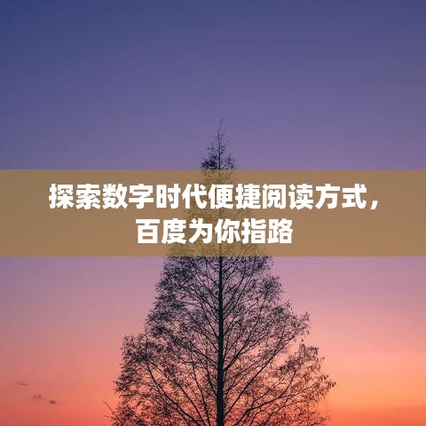 探索数字时代便捷阅读方式，百度为你指路