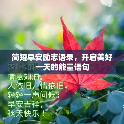 简短早安励志语录,开启美好一天的能量语句