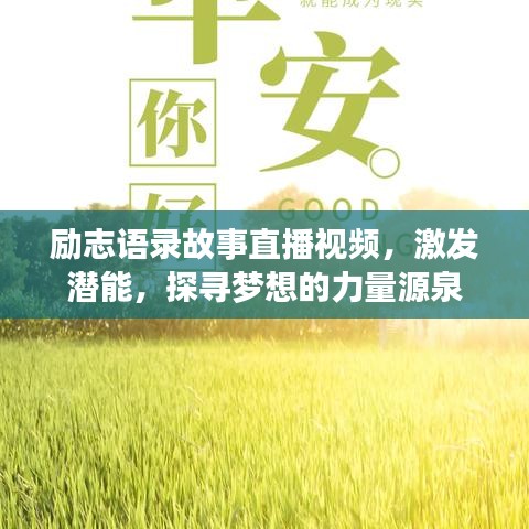励志语录故事直播视频,激发潜能,探寻梦想的力量源泉