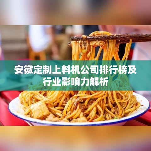 安徽定制上料机公司排行榜及行业影响力解析