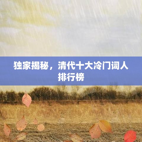 独家揭秘,清代十大冷门词人排行榜