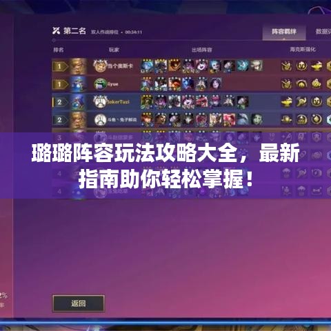 璐璐阵容玩法攻略大全,最新指南助你轻松掌握!