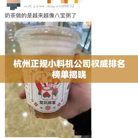 杭州正规小料机公司权威排名榜单揭晓