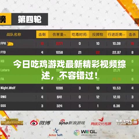 今日吃鸡游戏最新精彩视频综述,不容错过!