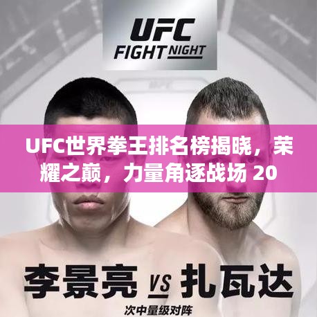 UFC世界拳王排名榜揭晓,荣耀之巅,力量角逐战场 2015年度榜单重磅出炉!