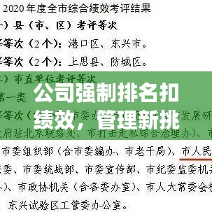 公司强制排名扣绩效，管理新挑战与激励机制重塑